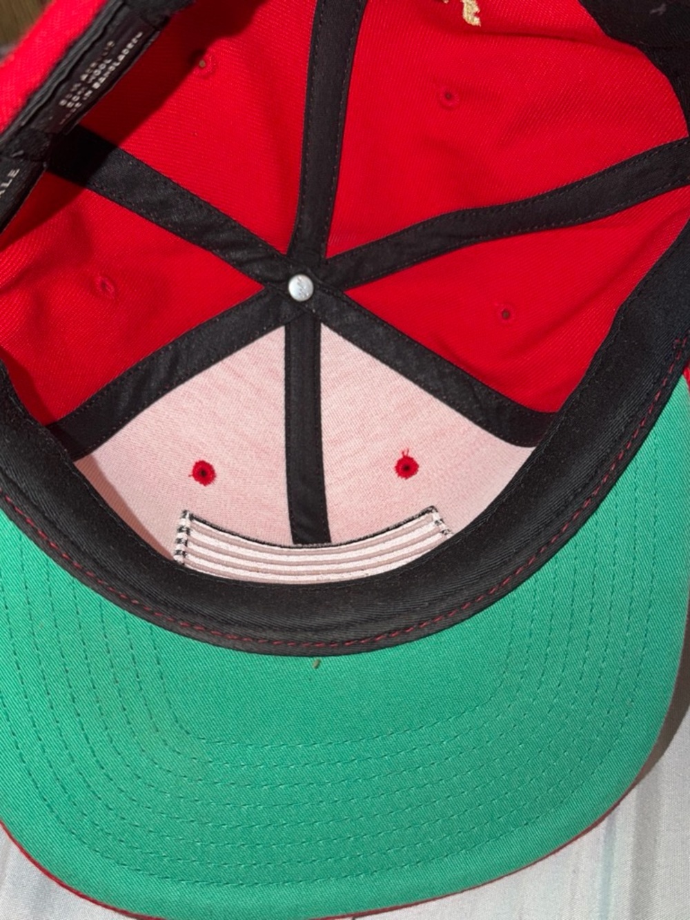 Black Scale Red Snapback Hat with Black & White Flag Patch - Picture 3 of 4